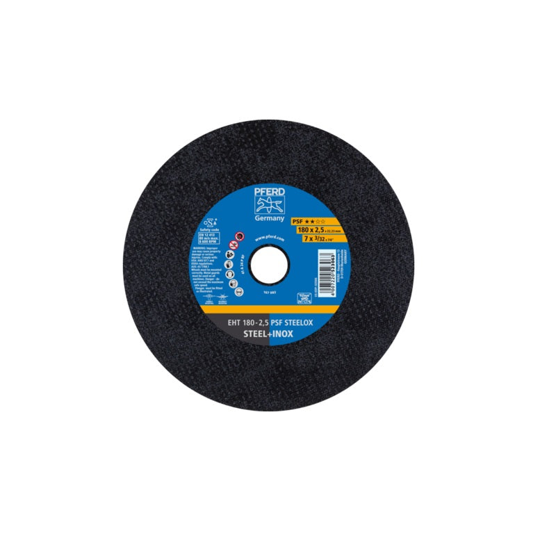Disco de Corte PFERD de 7" (180 x 2.5 mm) PSF STEELOX | Máquinas y Equipos Comerciales, S.A. 