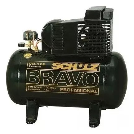 Compresor de Aire SCHULZ Línea Bravo 6 pcm 1 hp 140 psi 100 l CSL-6BR / 100 (220V) | Máquinas y Equipos Comerciales, S.A. 