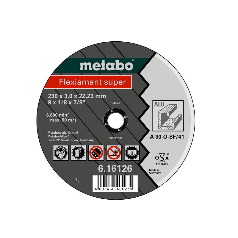 Disco de Corte METABO (Flexiamant Super) de 4-1/2" (115 x 2.5 mm) Aluminio | Máquinas y Equipos Comerciales, S.A.