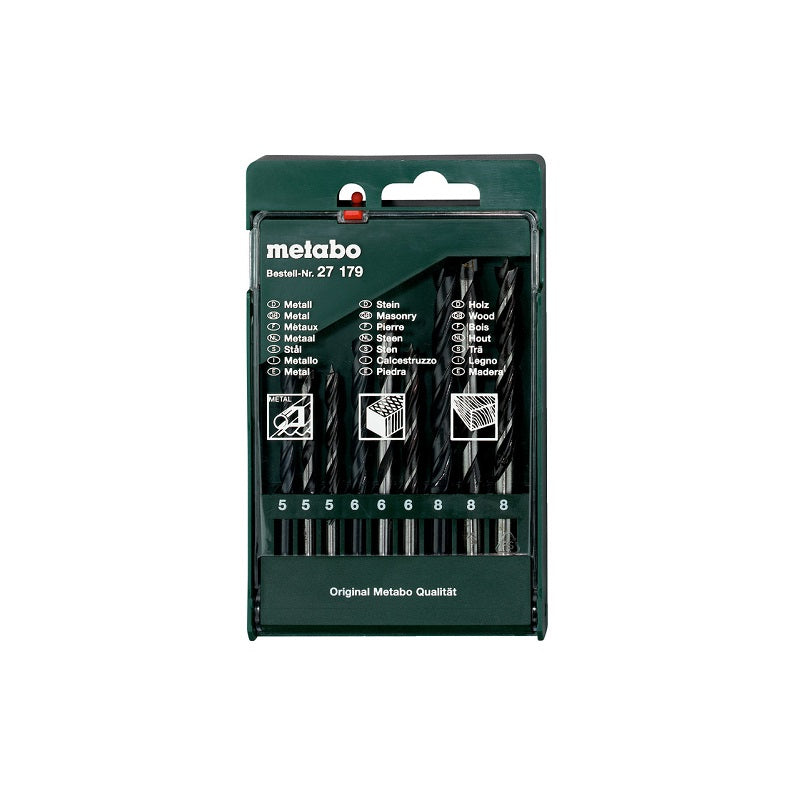 Estuche con surtido de brocas de 9 piezas de ø 1/5" a 1/3” marca Metabo | Máquinas y Equipos Comerciales, S.A. 