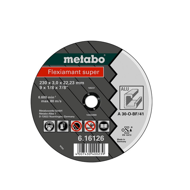 Disco de Corte METABO (Flexiamant Super) de 7" (180 x 3 mm) Aluminio | Máquinas y Equipos Comerciales, S.A. 