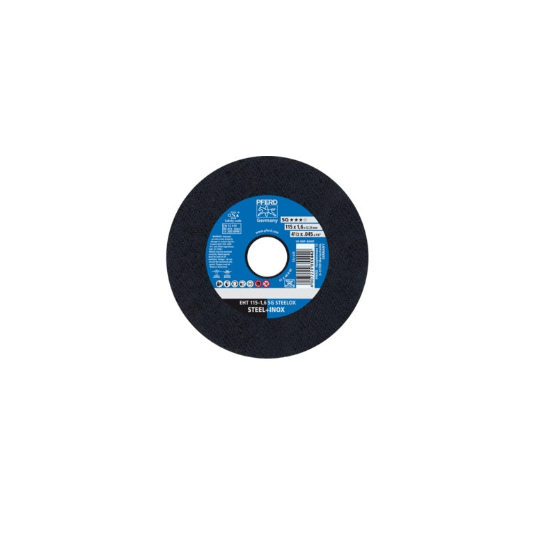 Disco de Corte PFERD de 4-1/2" (115 x 1.6 mm) SG STEELOX | Máquinas y Equipos Comerciales, S.A. 