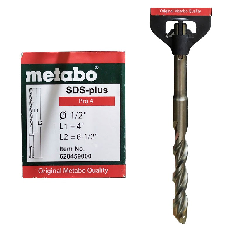 Broca METABO de 1/2" x 4" SDS-PLUS Pro 4 | Máquinas y Equipos Comerciales, S.A. 