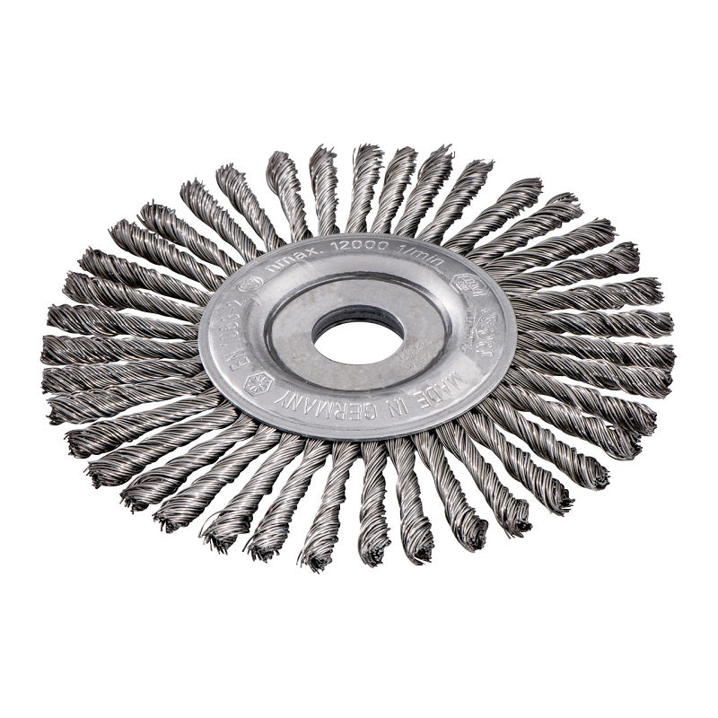 Cepillo Redondo de Alambre de Acero Trenzado METABO de 5" (125 mm) | Máquinas y Equipos Comerciales, S.A. 