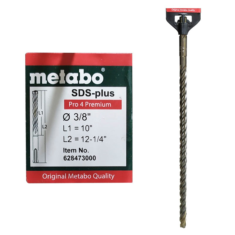 Broca METABO de 3/8" x 10" SDS-PLUS Pro 4 Premium | Máquinas y Equipos Comerciales, S.A. 
