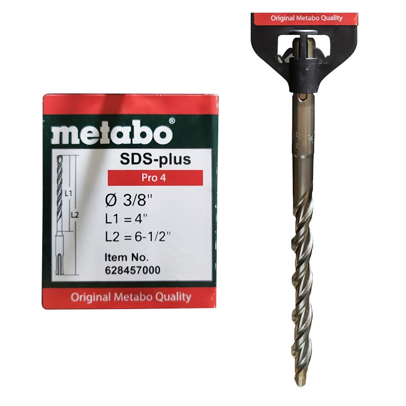 Broca METABO de 3/8" x 4” SDS-PLUS Pro 4 | Máquinas y Equipos Comerciales, S.A. 