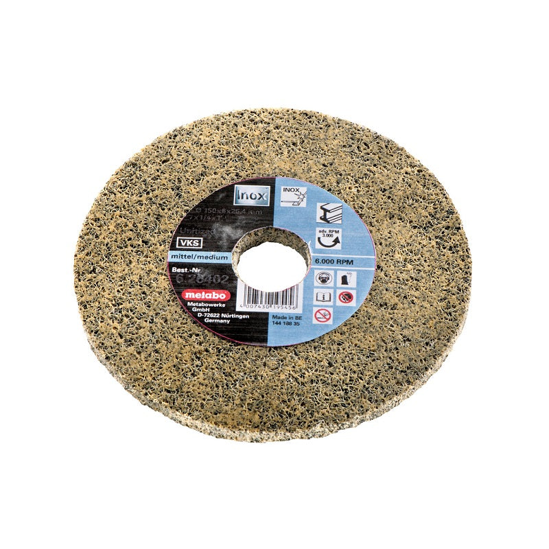 Disco Abrasivo de Vellón Compacto "Unitizado" METABO de 5” (125 mm) Grano Grueso | Máquinas y Equipos Comerciales, S.A. 