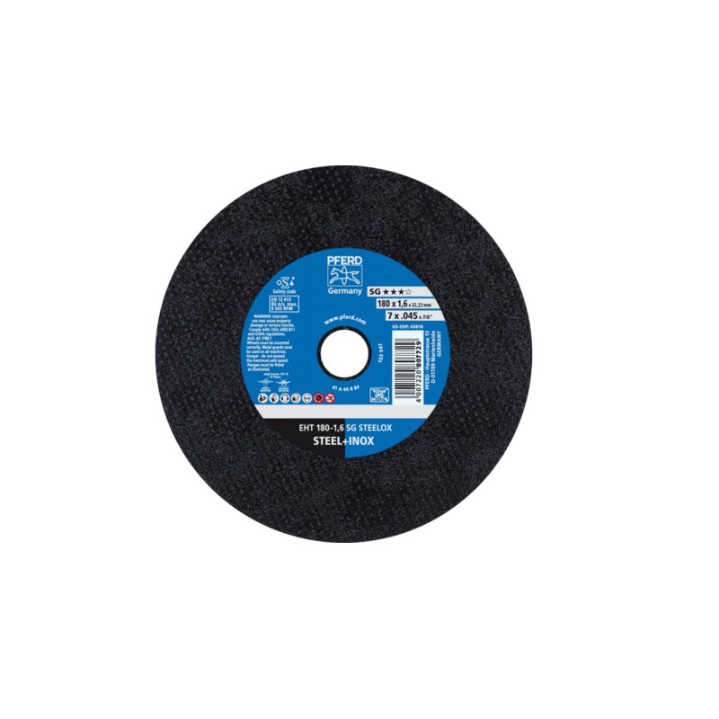 Disco de Corte PFERD de 7" (180 x 1.6 mm) SG STEELOX | Máquinas y Equipos Comerciales, S.A. 