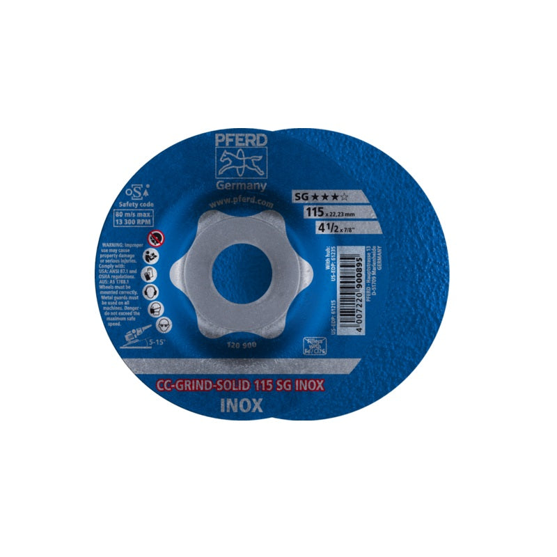 Disco de Desbaste PFERD (CC-Grind) de 4-1/2" (115 mm) SG INOX | Máquinas y Equipos Comerciales, S.A.