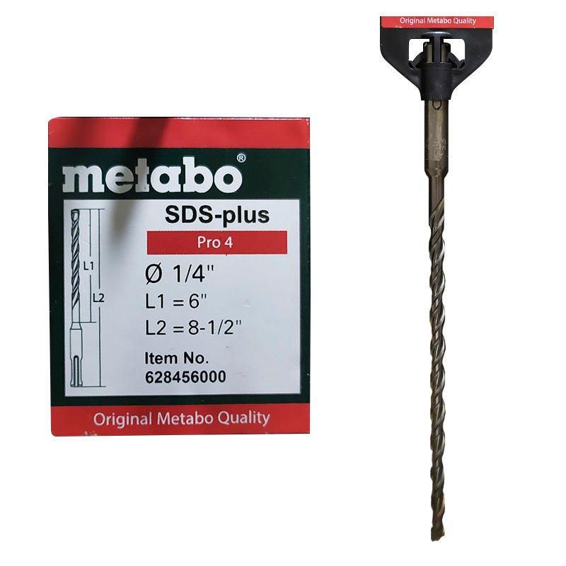 Broca METABO de 1/4" x 6" SDS-PLUS Pro 4 | Máquinas y Equipos Comerciales, S.A. 