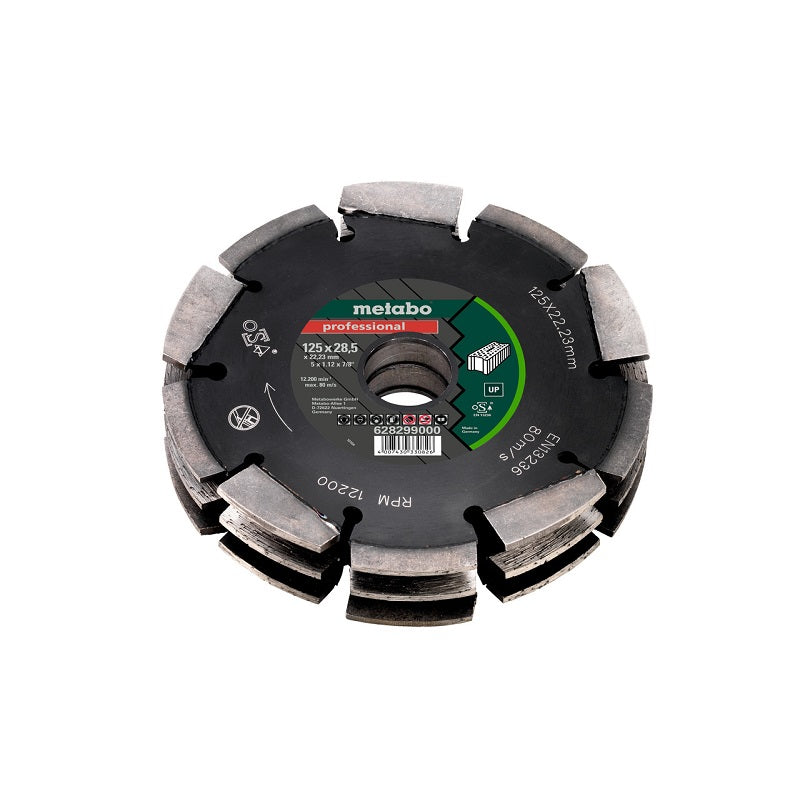 Disco de Fresado Diamantado 3 METABO de 5” (125 x 28.5 mm) 3 Hileras | Máquinas y Equipos Comerciales, S.A. 