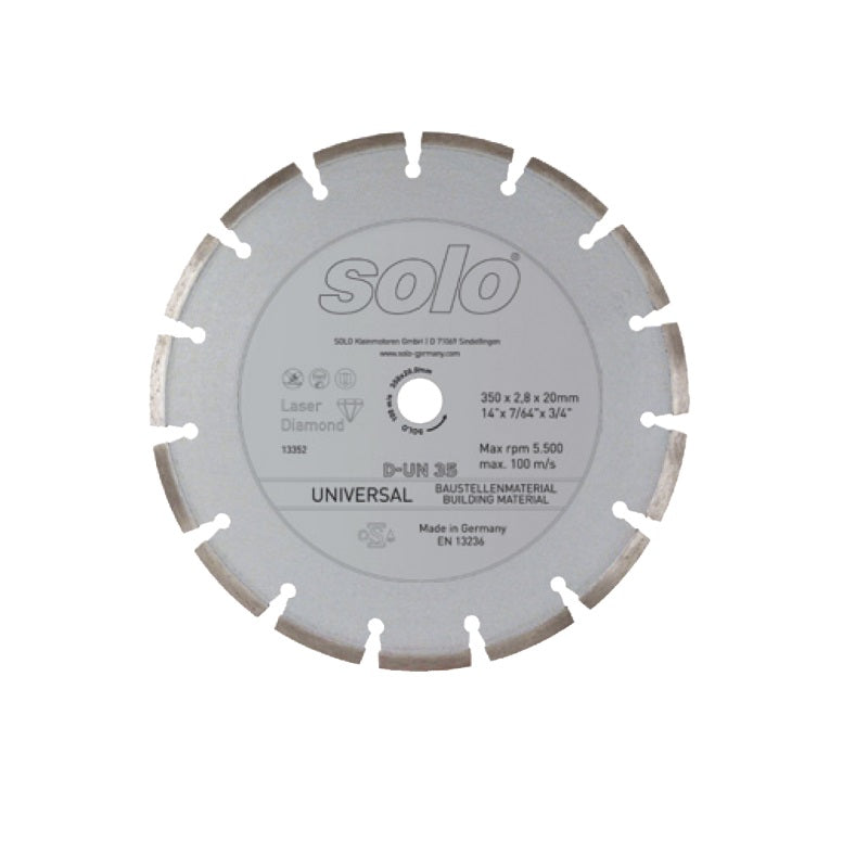 Disco de Corte Diamantado para Concreto SOLO de 14” (350 mm) | Máquinas y Equipos Comerciales, S.A.
