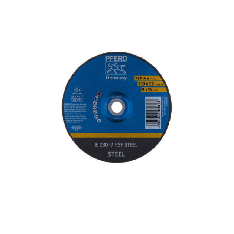 Disco de Desbaste PFERD de 9" (230 x 7.2 mm) PSF STEEL | Máquinas y Equipos Comerciales, S.A.